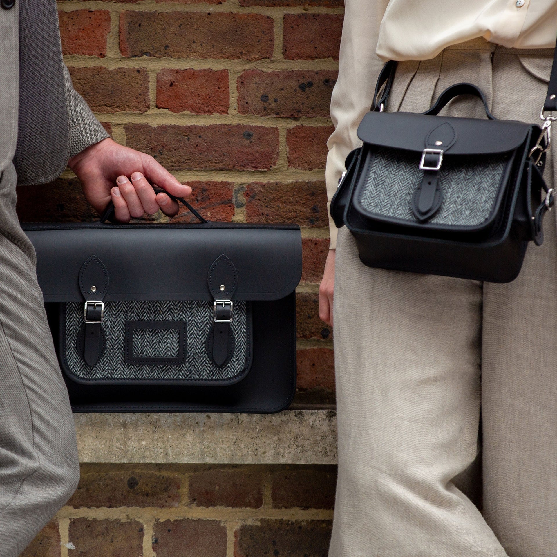 Introducing Black Matte with Herringbone Tweed - The Cambridge Satchel Company EU Store
