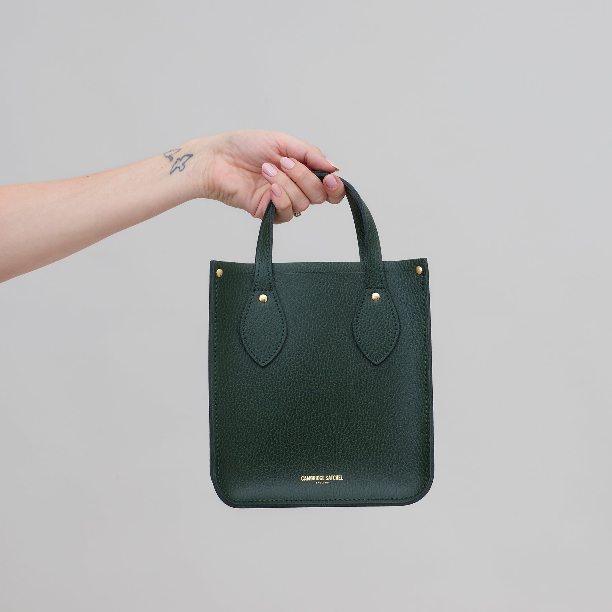 The Mini Tote - Racing Green Celtic Grain - Cambridge Satchel