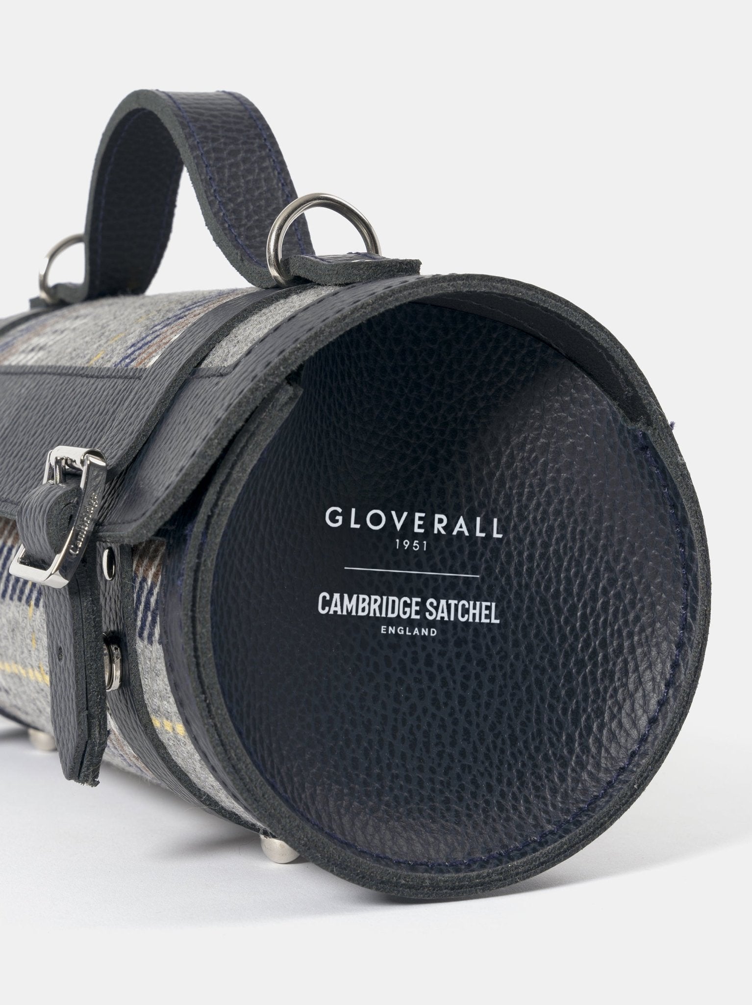 The Bowls Bag - Navy Celtic & Gloverall Tan Check - The Cambridge Satchel Company EU Store