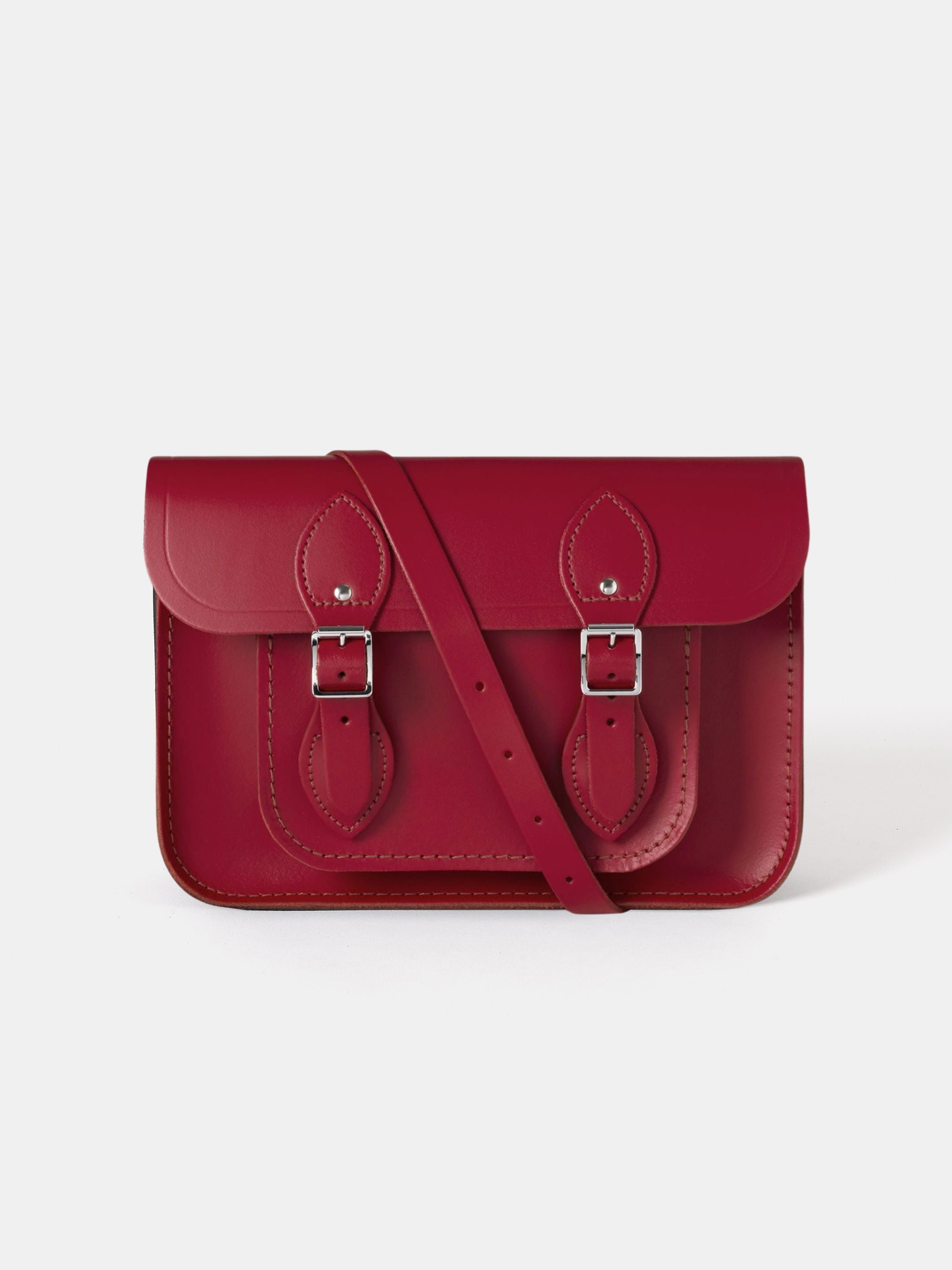 The 11 Inch Satchel - Crimson