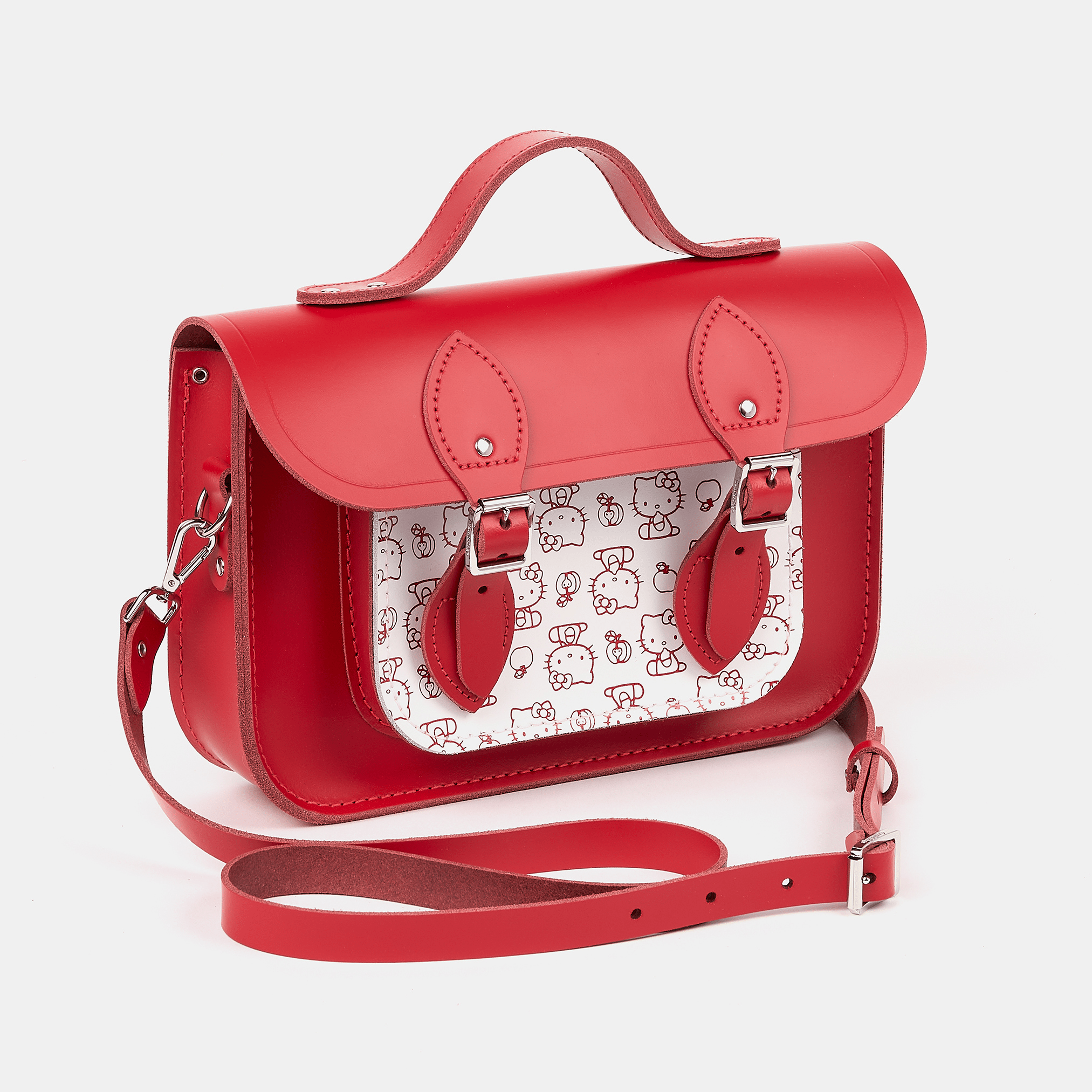 The Hello Kitty 11 Inch Batchel - Red & Brilliant White - Cambridge Satchel