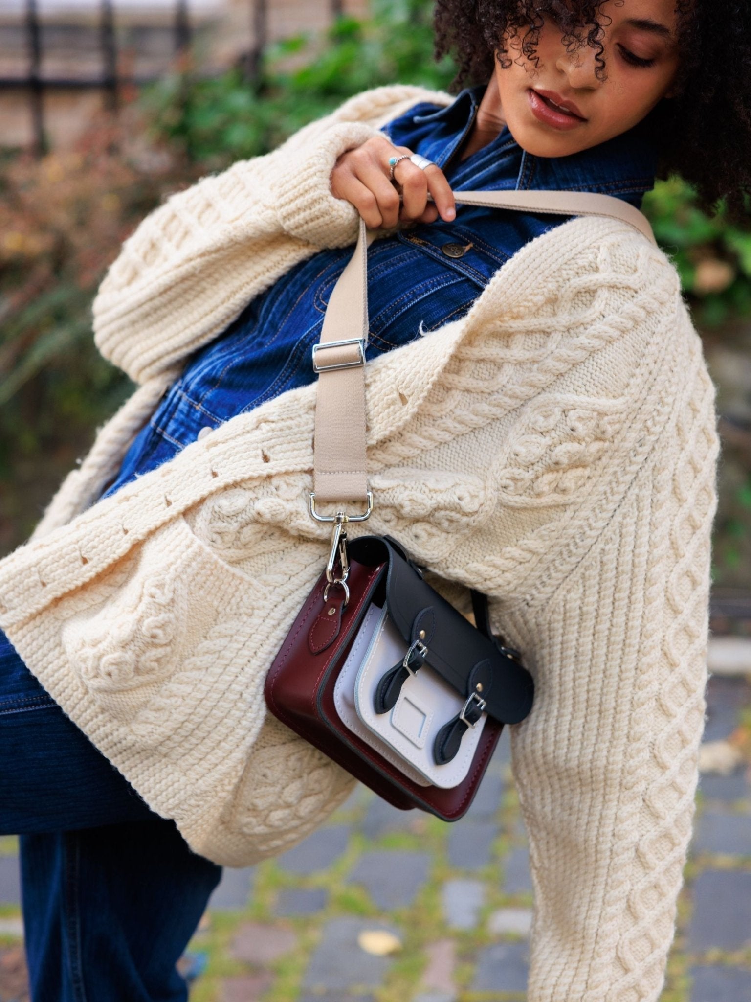 The Mini - Clay, Oxblood & Navy - Cambridge Satchel