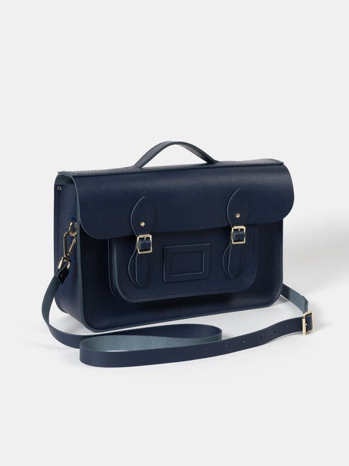 The 15 Inch Batchel - Blueberry Saffiano - Cambridge Satchel