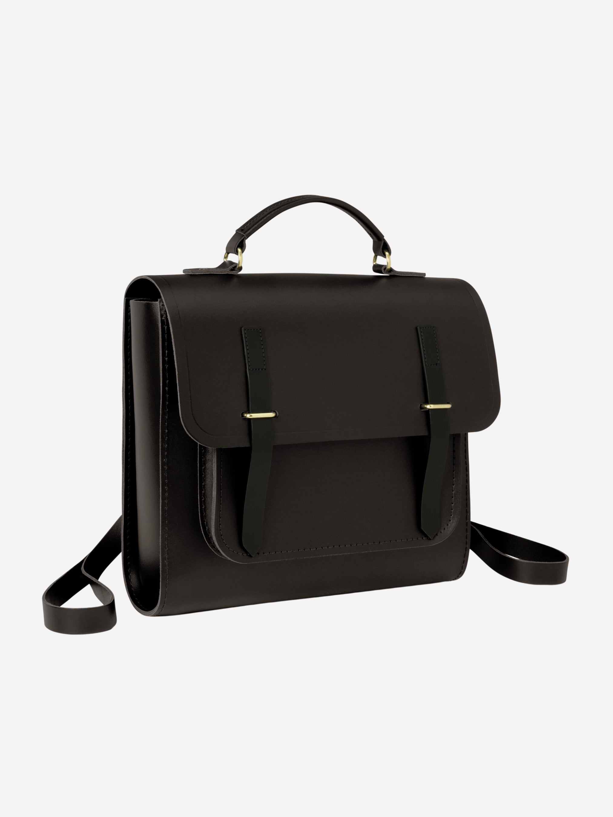 The Messenger Backpack - Dark Brown & Black Bridle