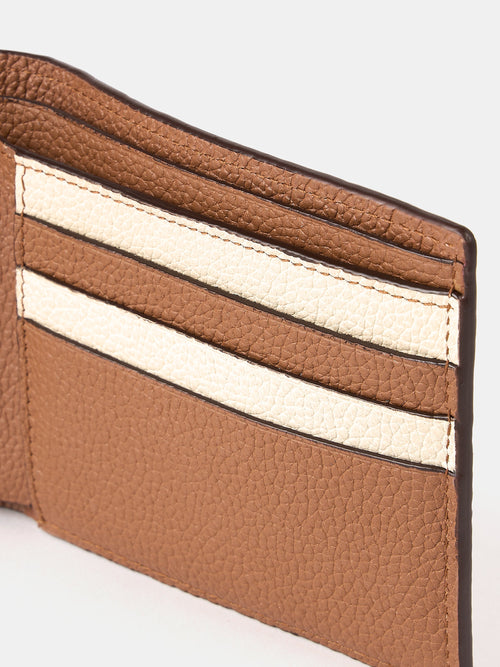 The Billfold Wallet - Tan & Clay Madras Grain