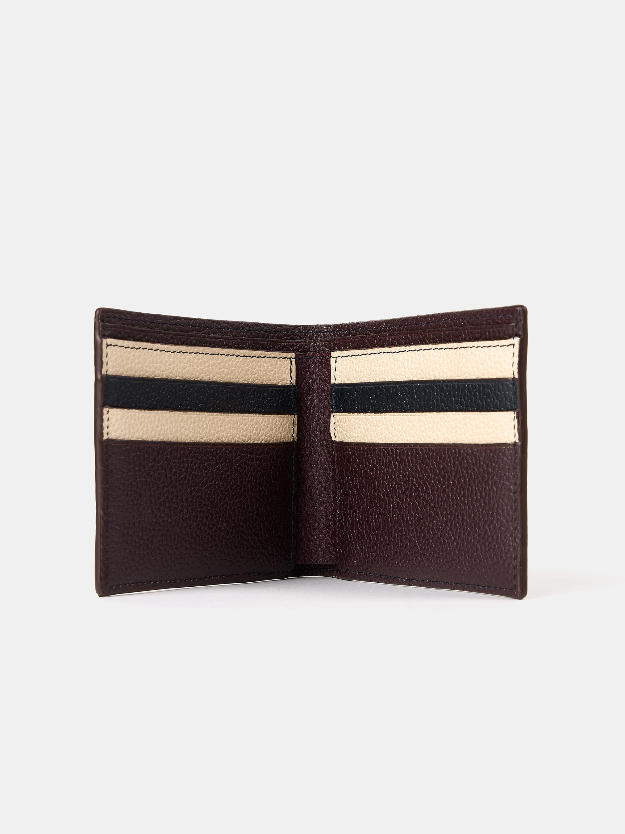 The Billfold Wallet - Bordeaux, Midnight & Clay Madras Grain