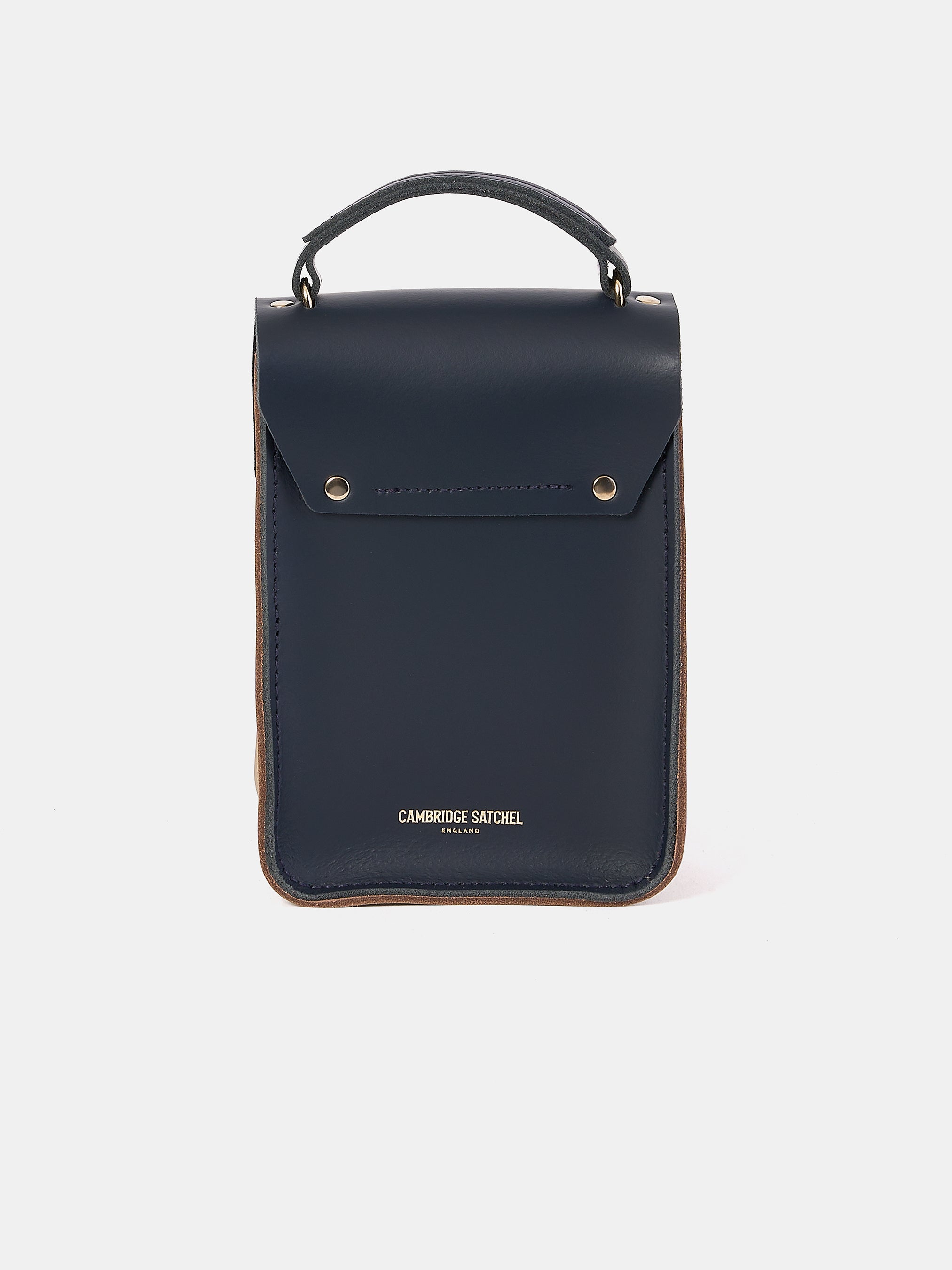 The Mini Binocular Bag - Mushroom, Navy & Red Patent