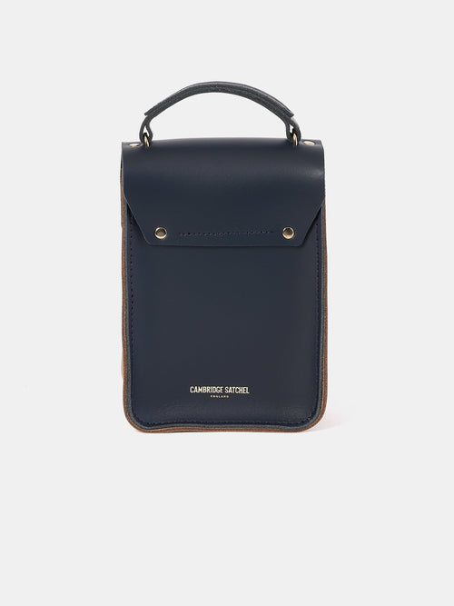 The Mini Binocular Bag - Mushroom, Navy & Red Patent