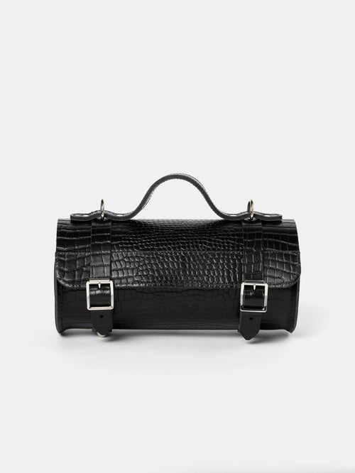 The Mini Bowls Bag - Black Croc