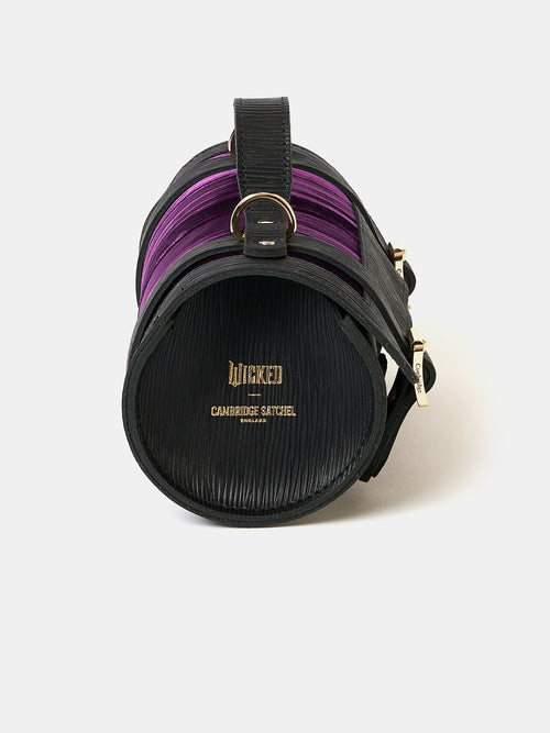 The Mini Bowls Bag - Black 1914 Grain with Purple Velvet