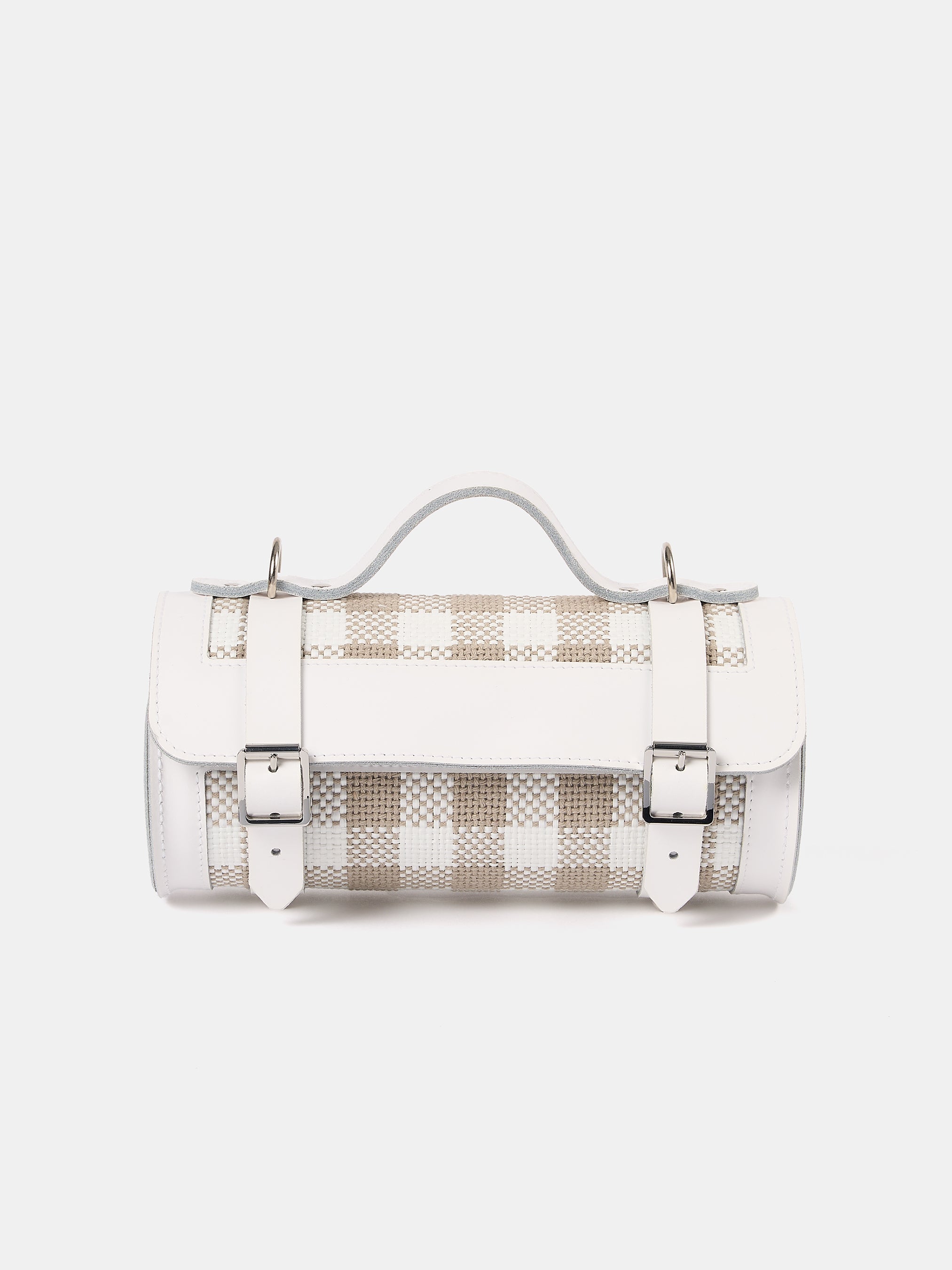 The Mini Bowls Bag - Taupe Plaid & Brilliant White