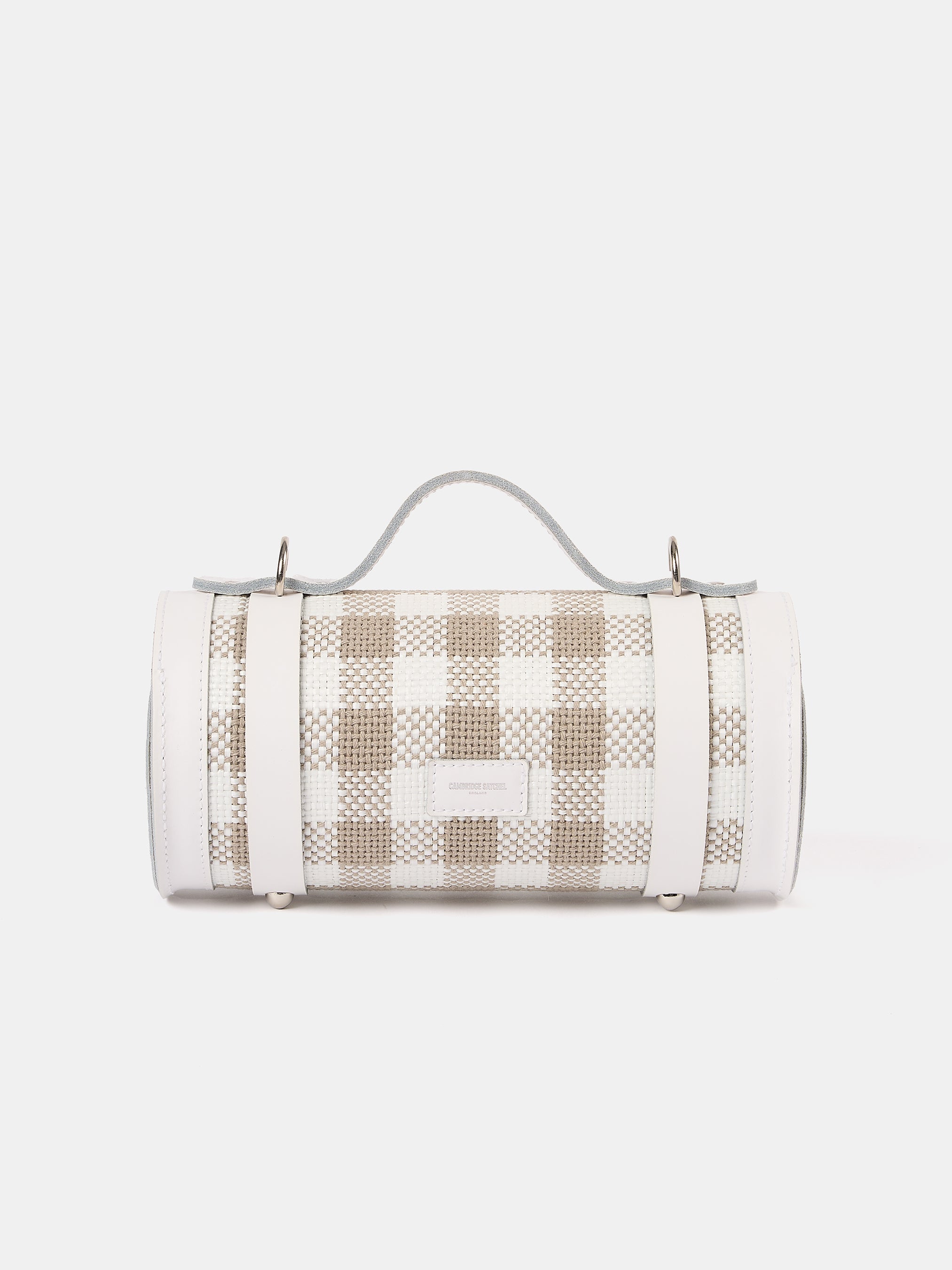 The Mini Bowls Bag - Taupe Plaid & Brilliant White