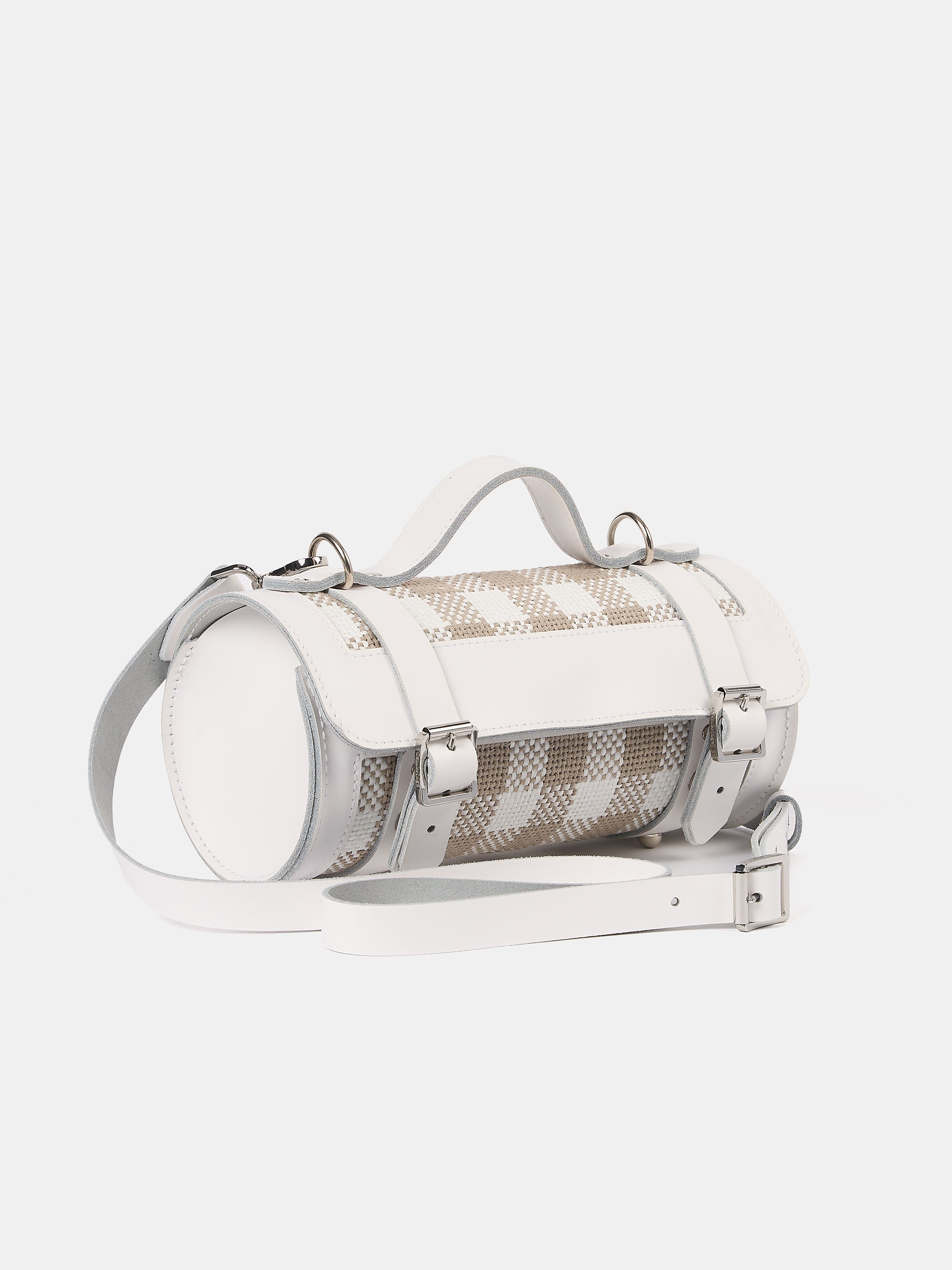 The Mini Bowls Bag - Taupe Plaid & Brilliant White