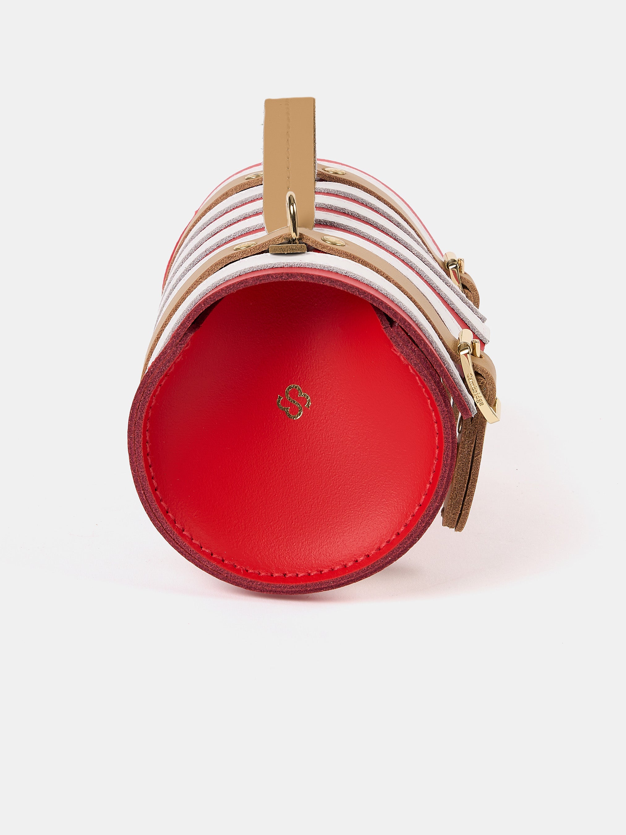 The Micro-Wide Bowls Bag - Bright Red, Brilliant White & Iced Coffee