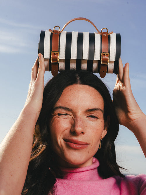 The Micro-Wide Bowls Bag - Navy, Brilliant White & Bay