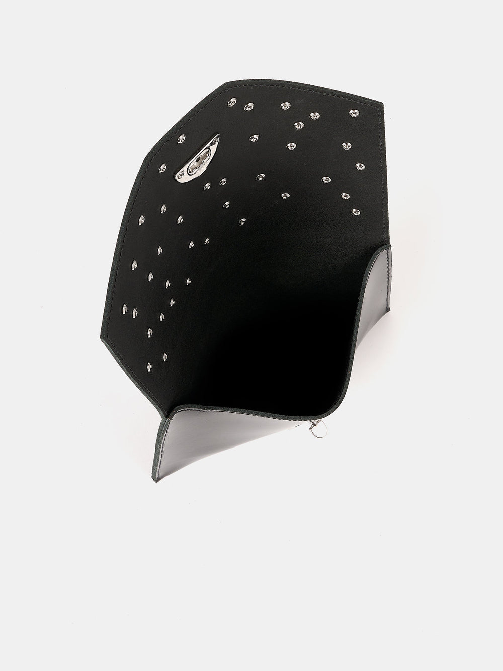 The Twist Lock Pouch - High Shine Black with Swarovski® Crystals