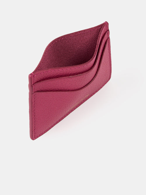 The Card Case - Fuchsia Pink Madras Grain