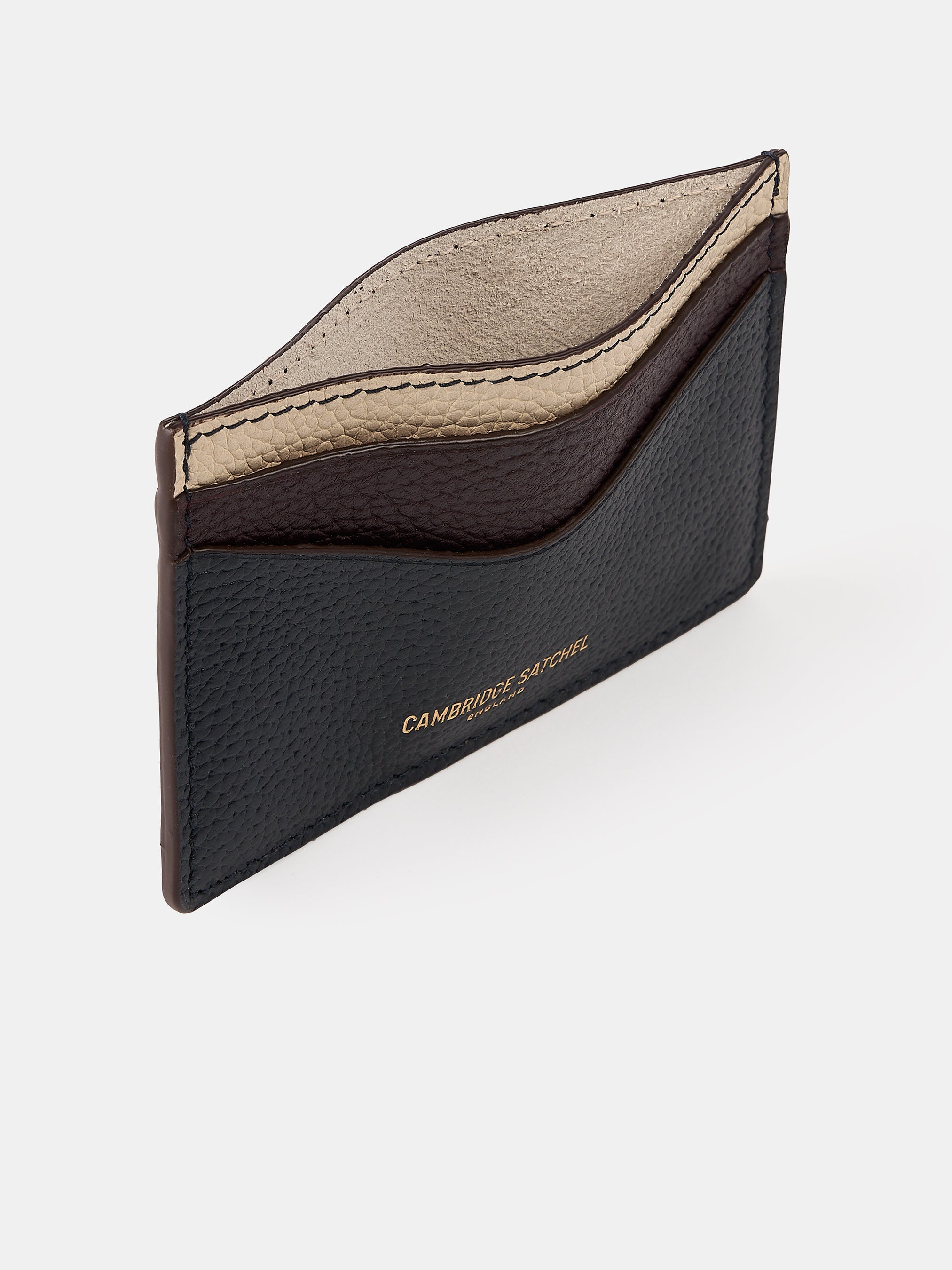 The Card Case - Bordeaux, Midnight & Clay Madras Grain