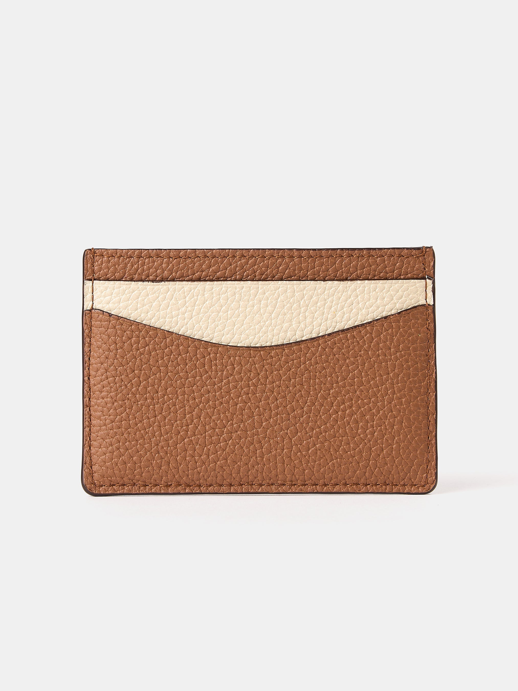 The Card Case - Tan & Clay Madras Grain