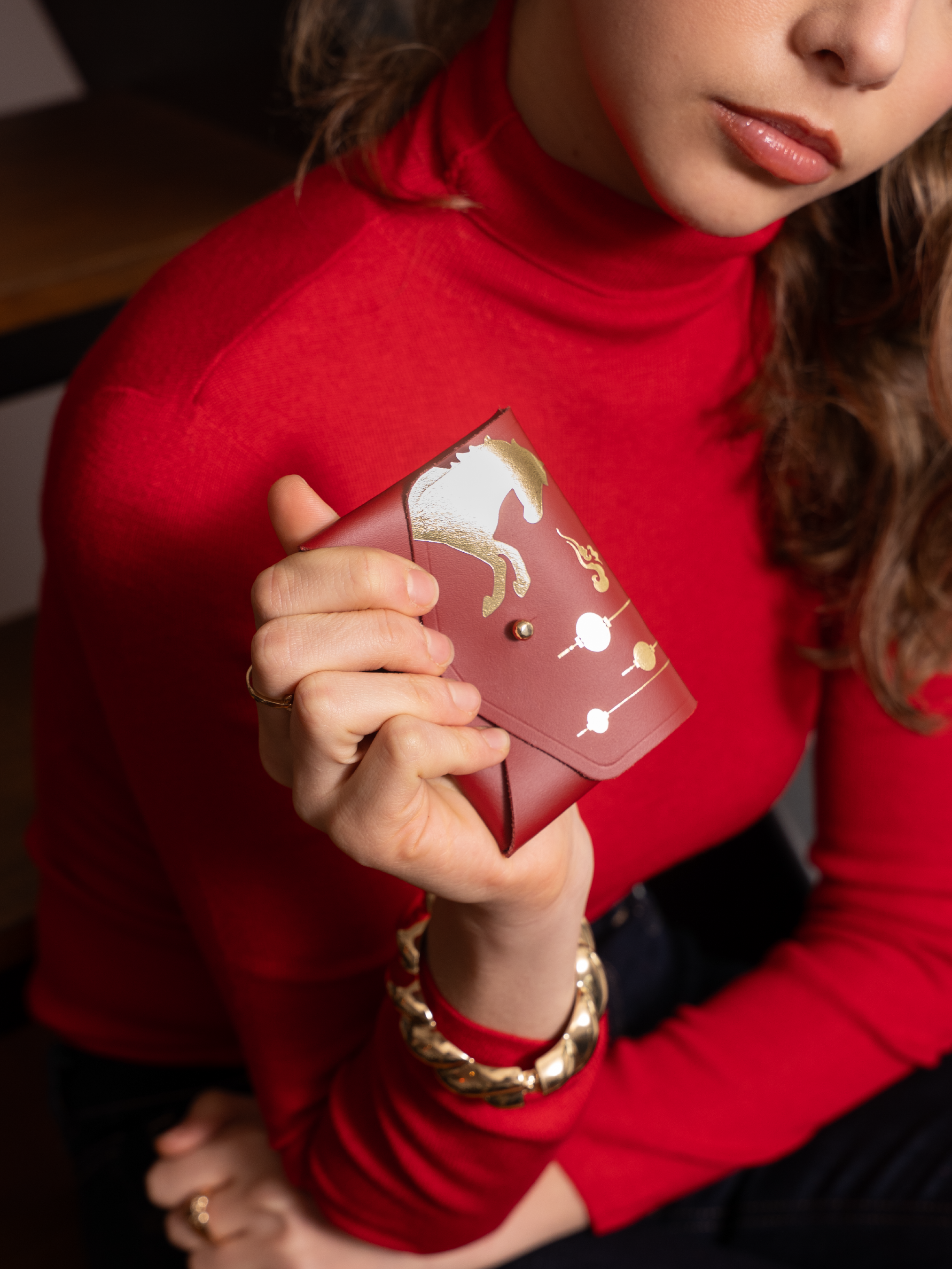 The Year of the Horse Mini Purse - Red with Gold Foil Horse