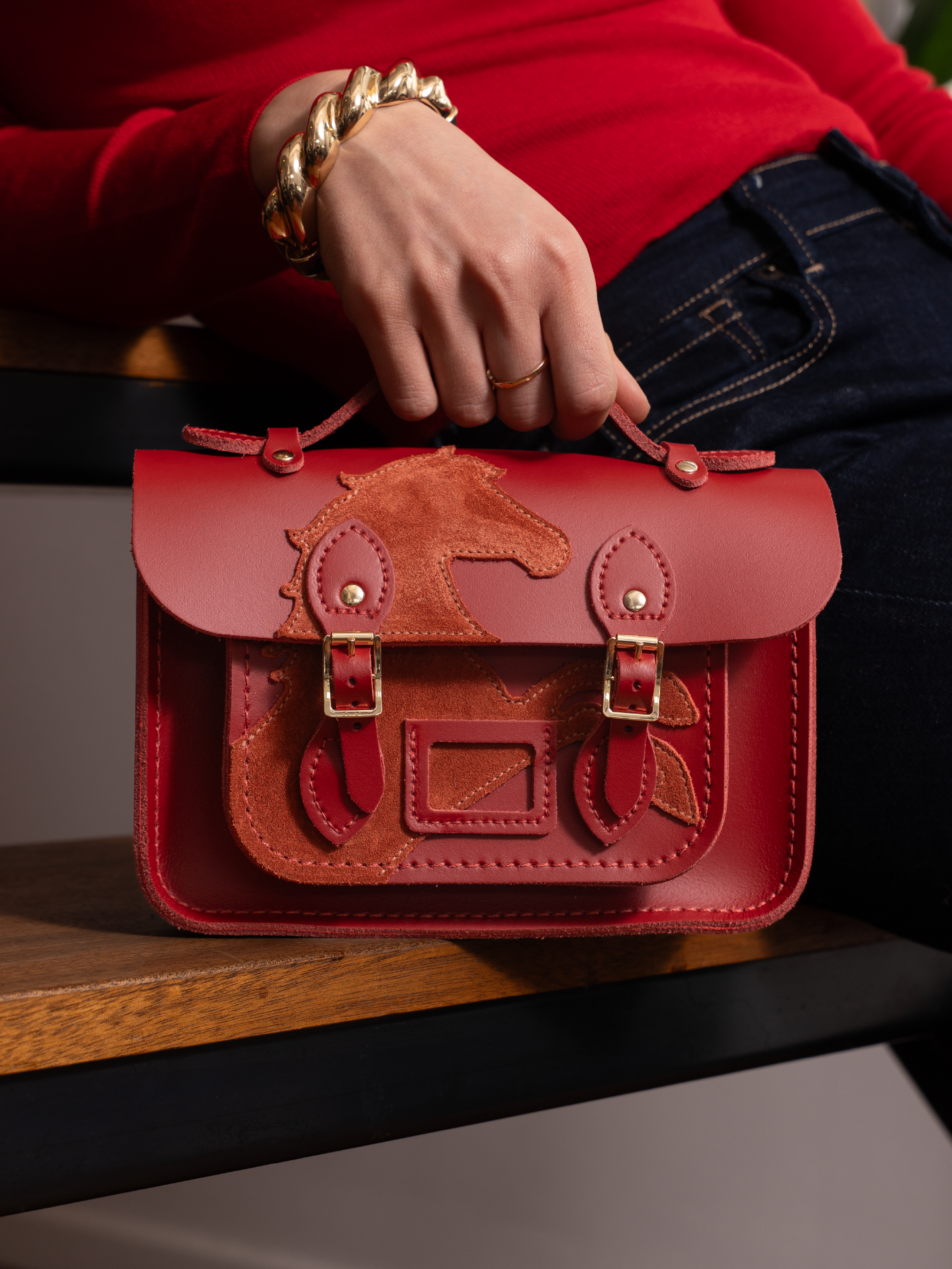 The Year of the Horse Mini - Red with Red Suede Horse