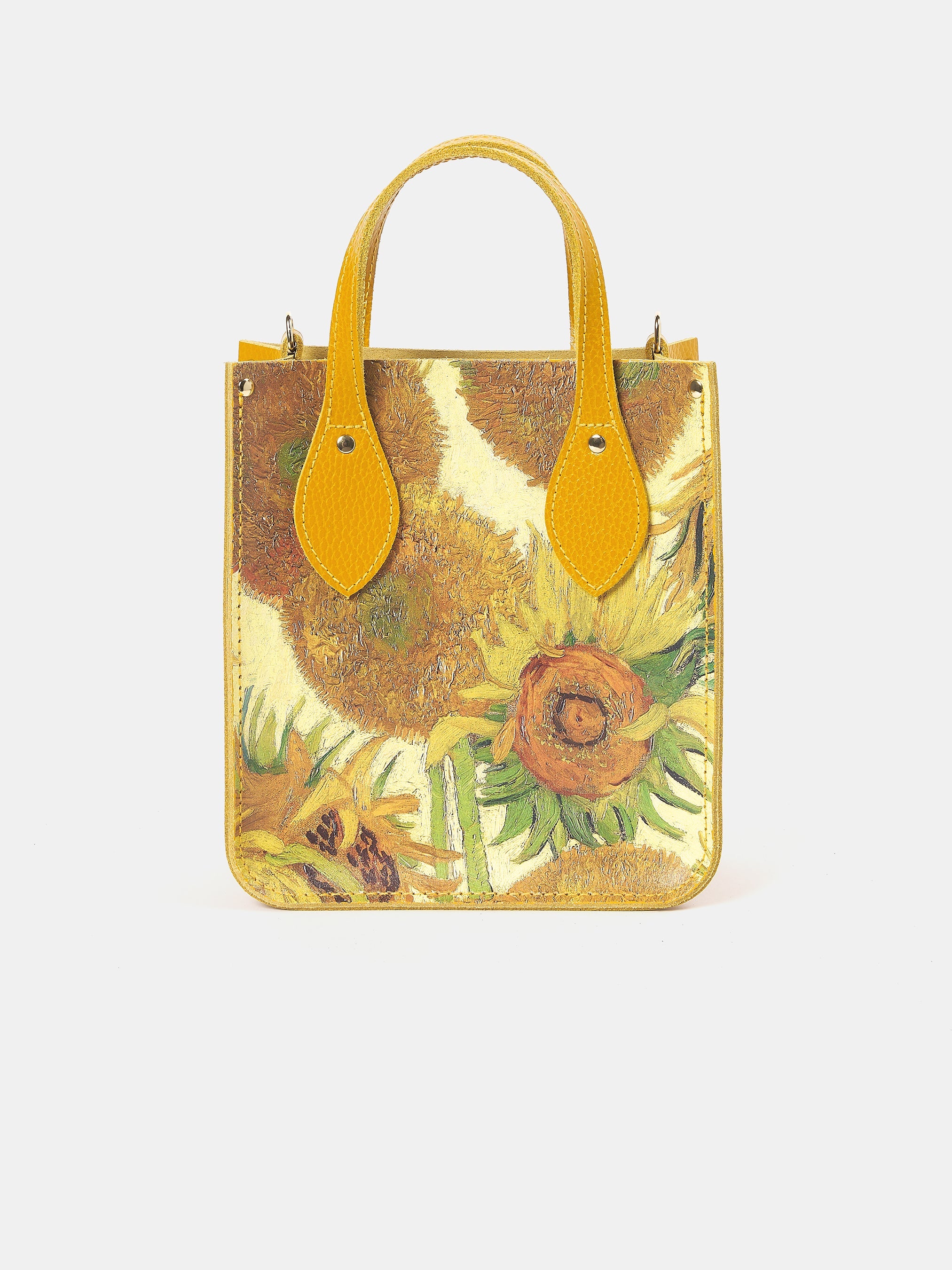 The Mini Tote - Mustard with Sunflowers