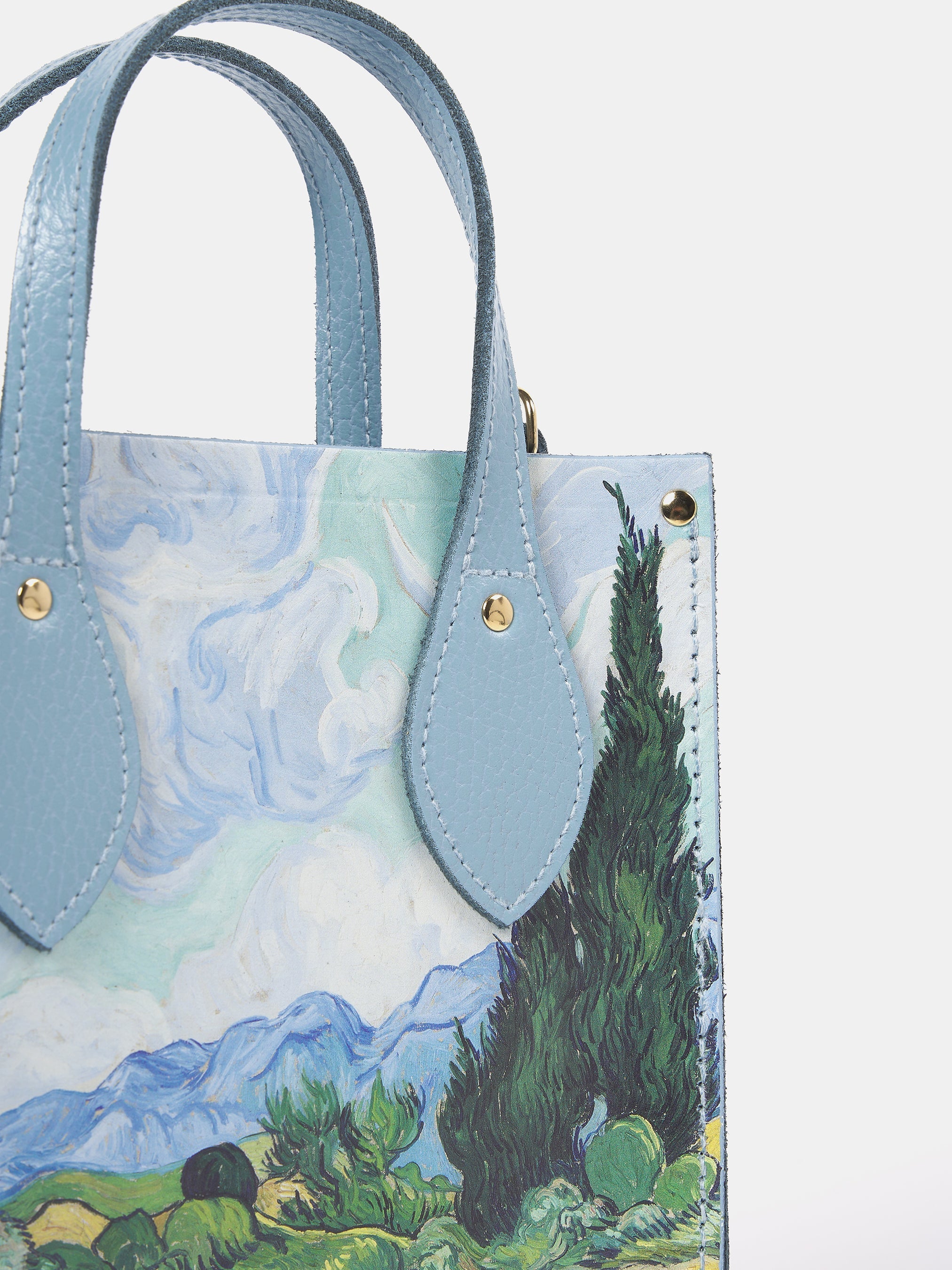 The Mini Tote - Delphinium with A Wheatfield