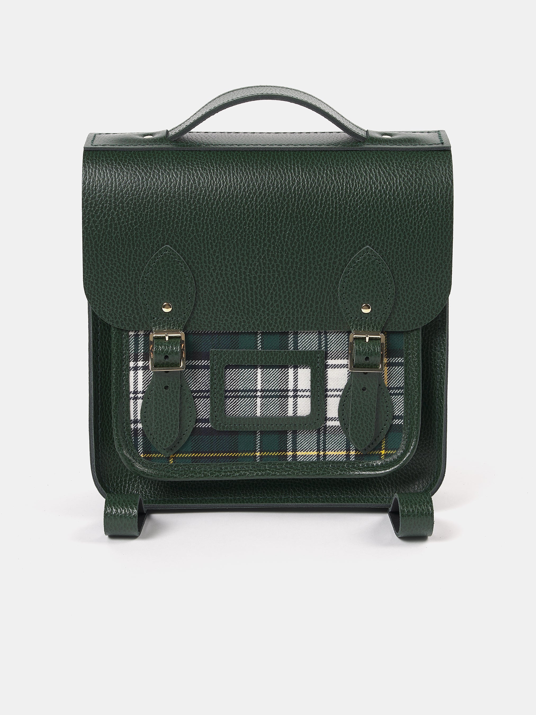 The Small Portrait Backpack -  Racing Green Celtic Grain & Campbell Tartan