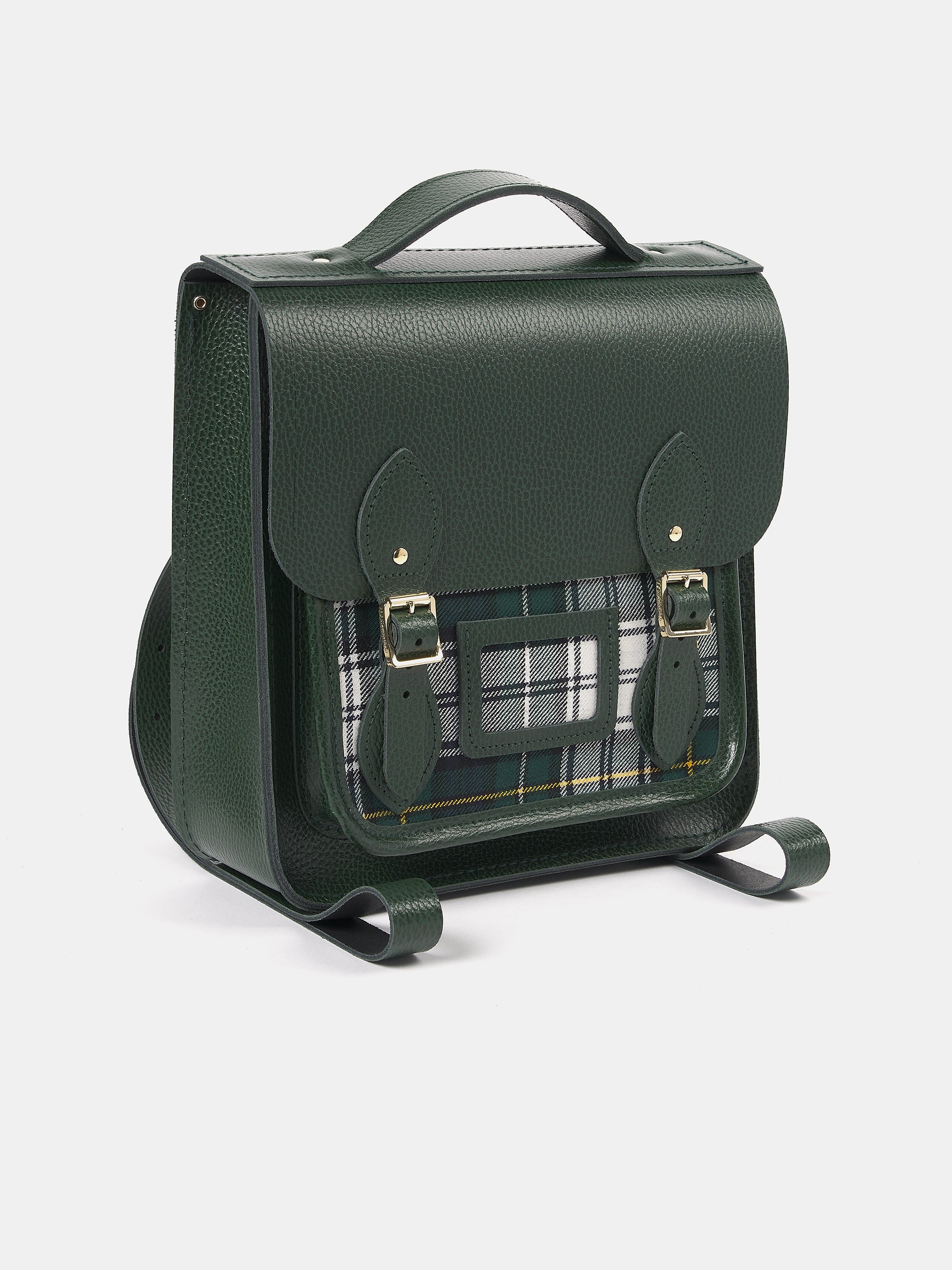 The Small Portrait Backpack -  Racing Green Celtic Grain & Campbell Tartan