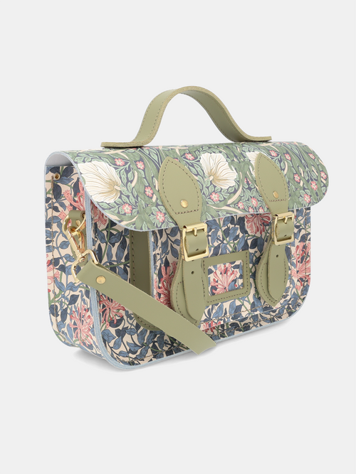 The 11 Inch Batchel - Honeysuckle Print & Sage Green