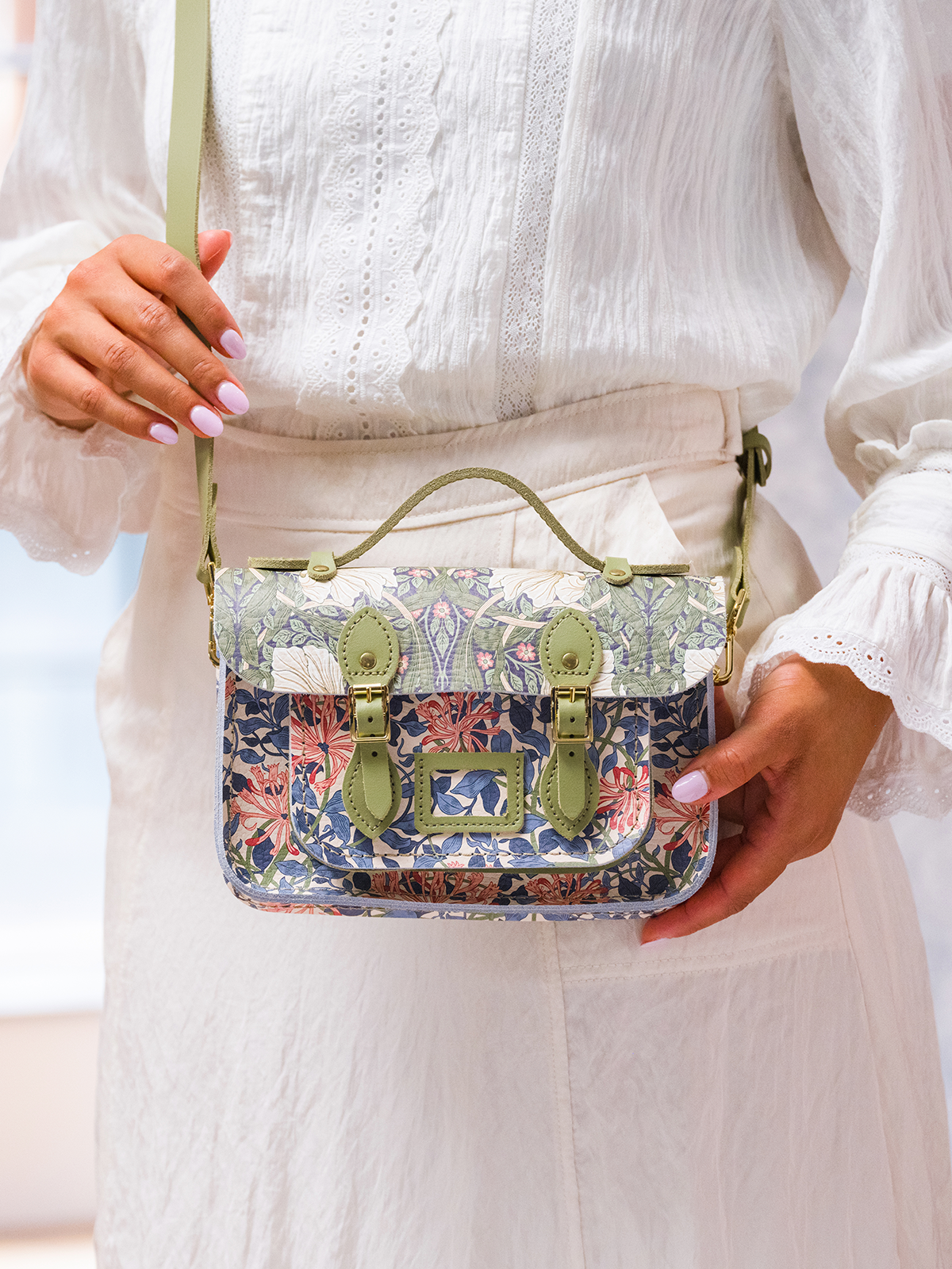 The Mini - Honeysuckle Print & Sage Green