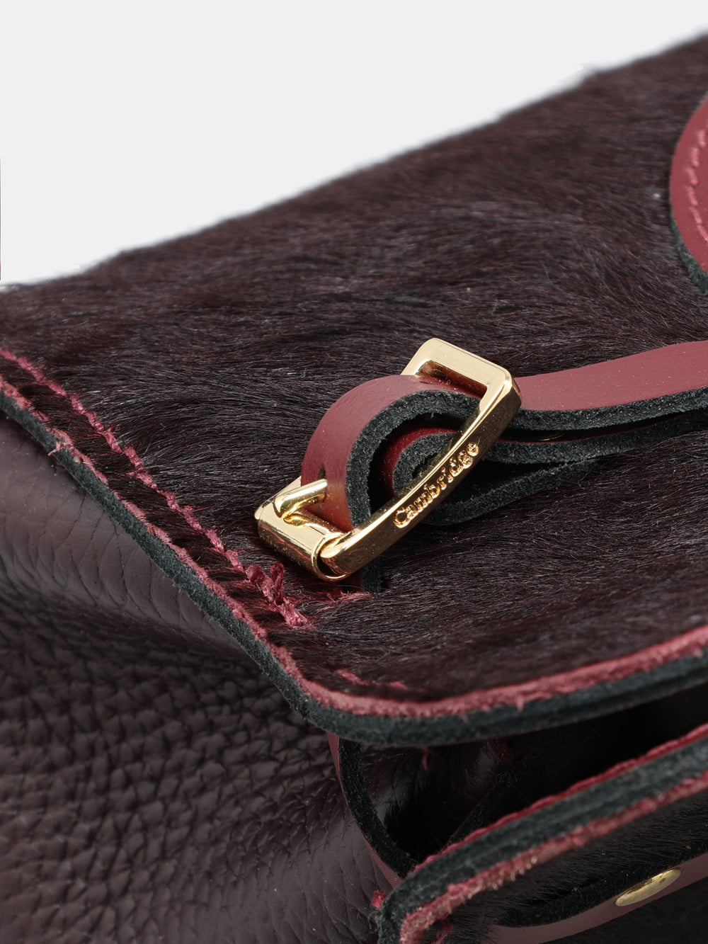 East West Shoulder Bag - Oxblood hair-on-hide