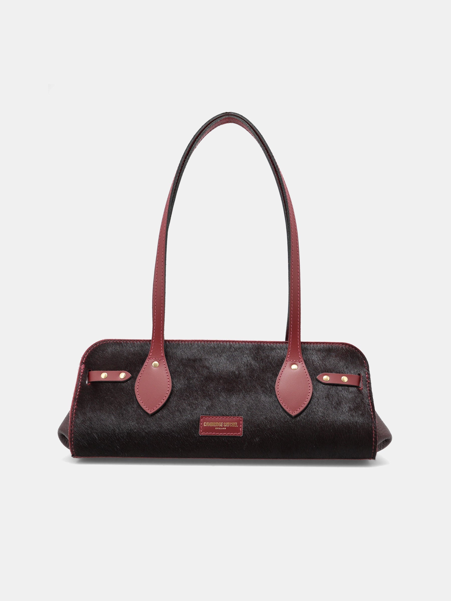 East West Shoulder Bag - Oxblood hair-on-hide