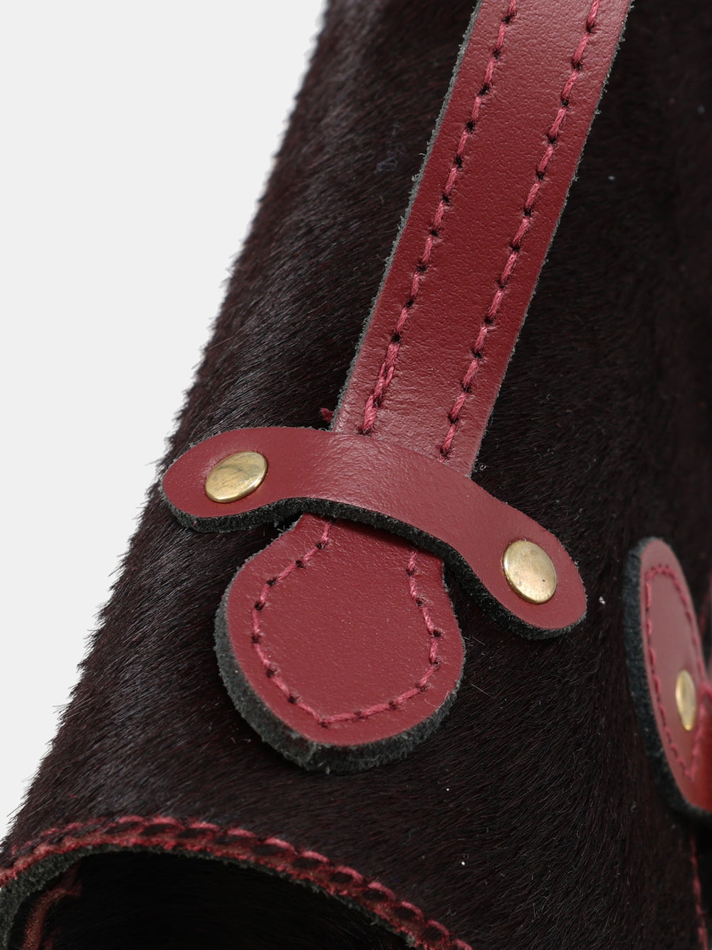 The Mini Satchel - Oxblood hair-on-hide