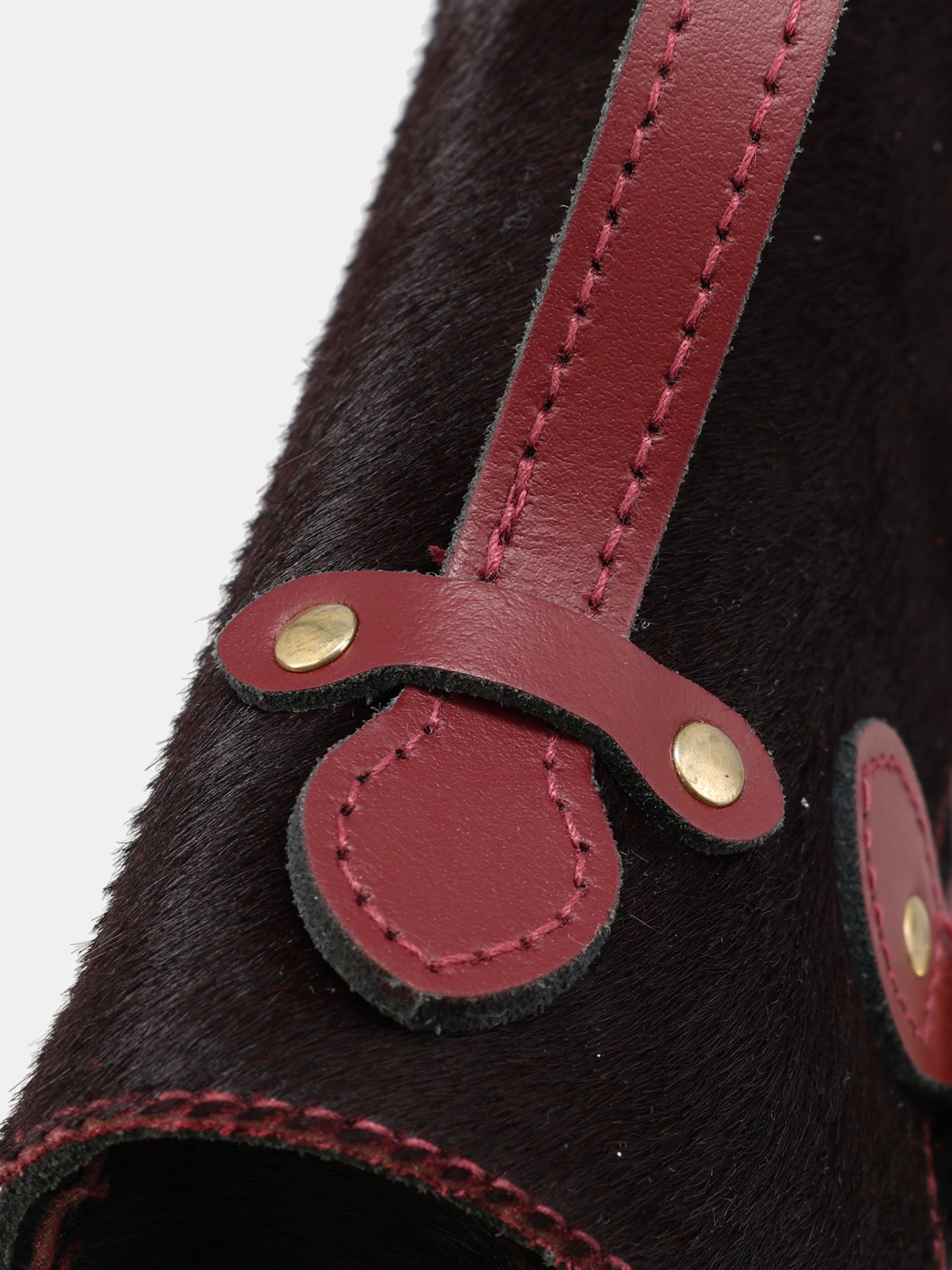 The Mini Satchel - Oxblood hair-on-hide