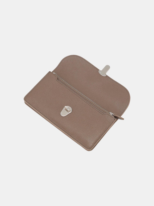 The Large Push Lock Purse - Taupe Celtic