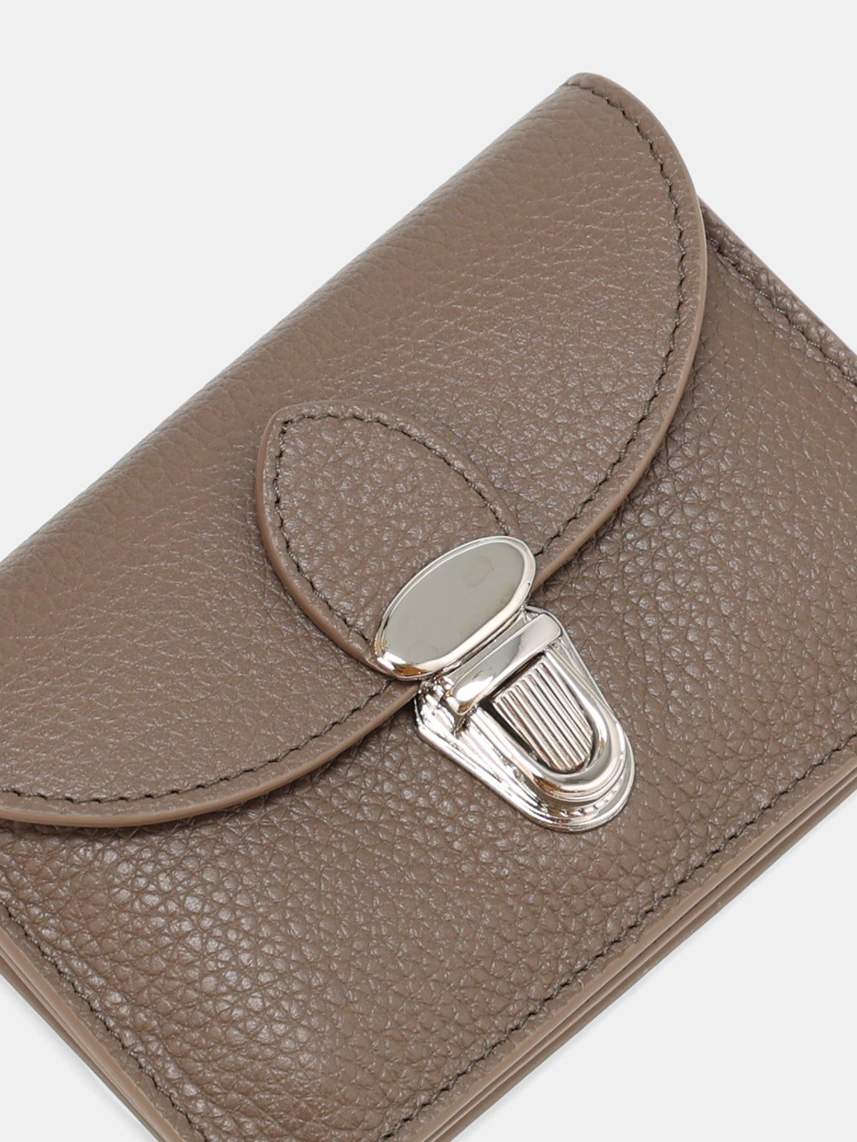 The Small Push Lock Purse - Taupe Celtic