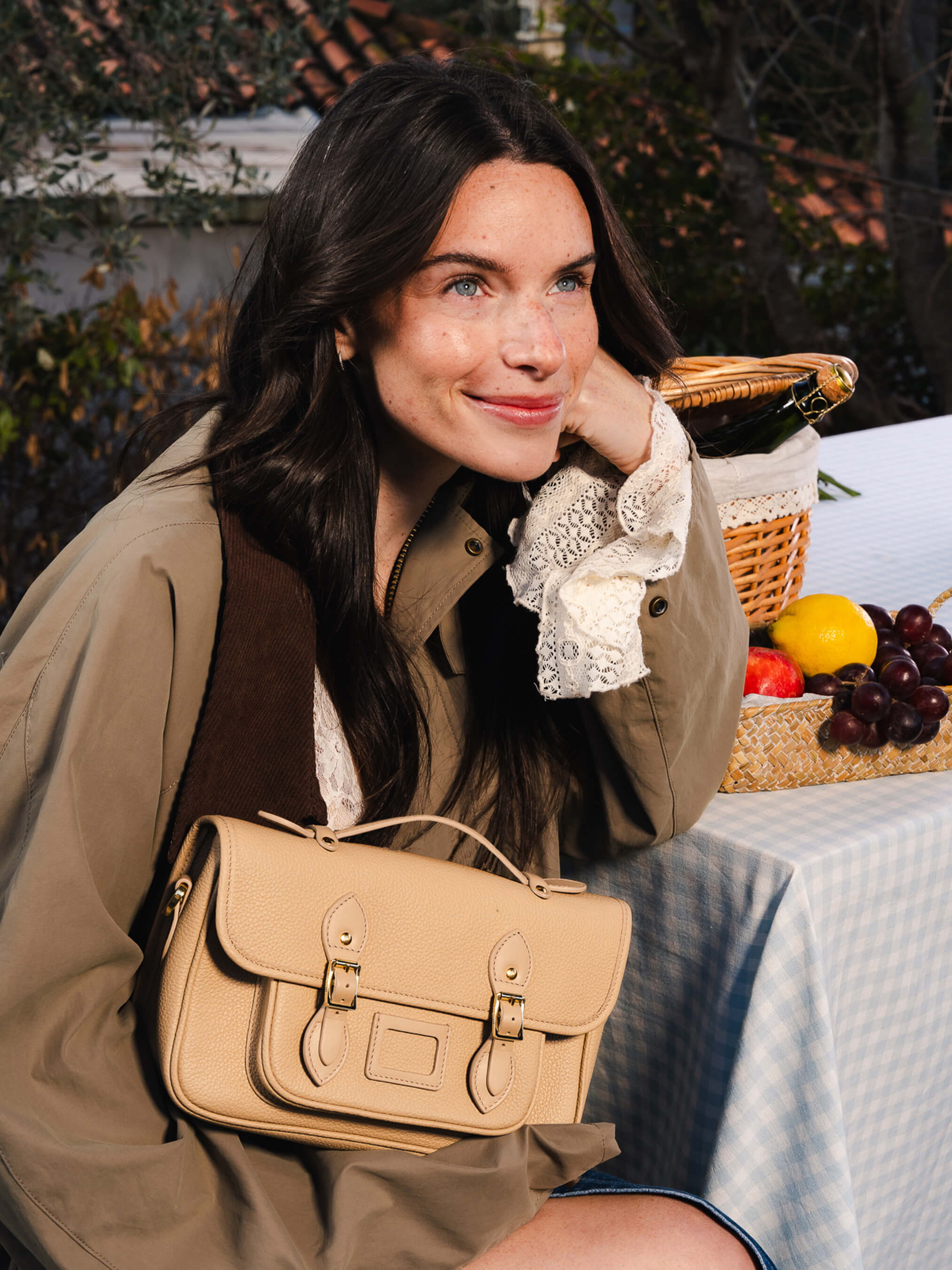The Soft Satchel - Latte Calf Grain