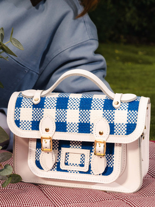 The Mini - Ultramarine Blue Plaid & Brilliant White