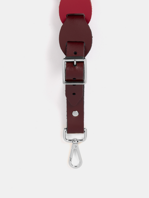 The Link Strap - Oxblood Tri-Colour & Nickel Hardware