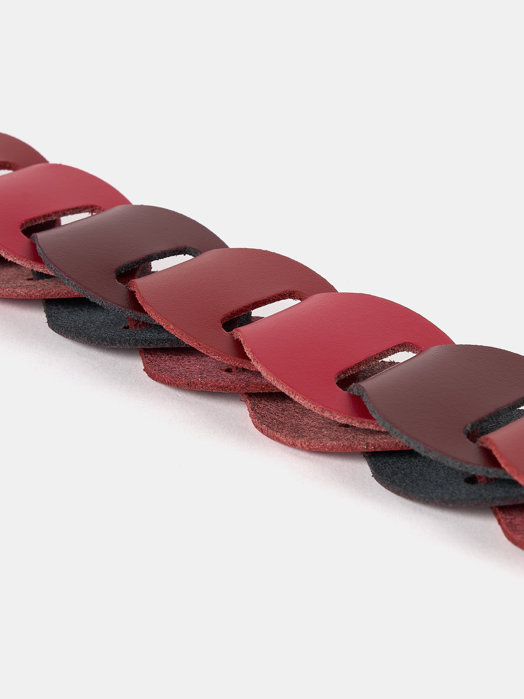 The Link Strap - Oxblood Tri-Colour & Pale Gold Hardware