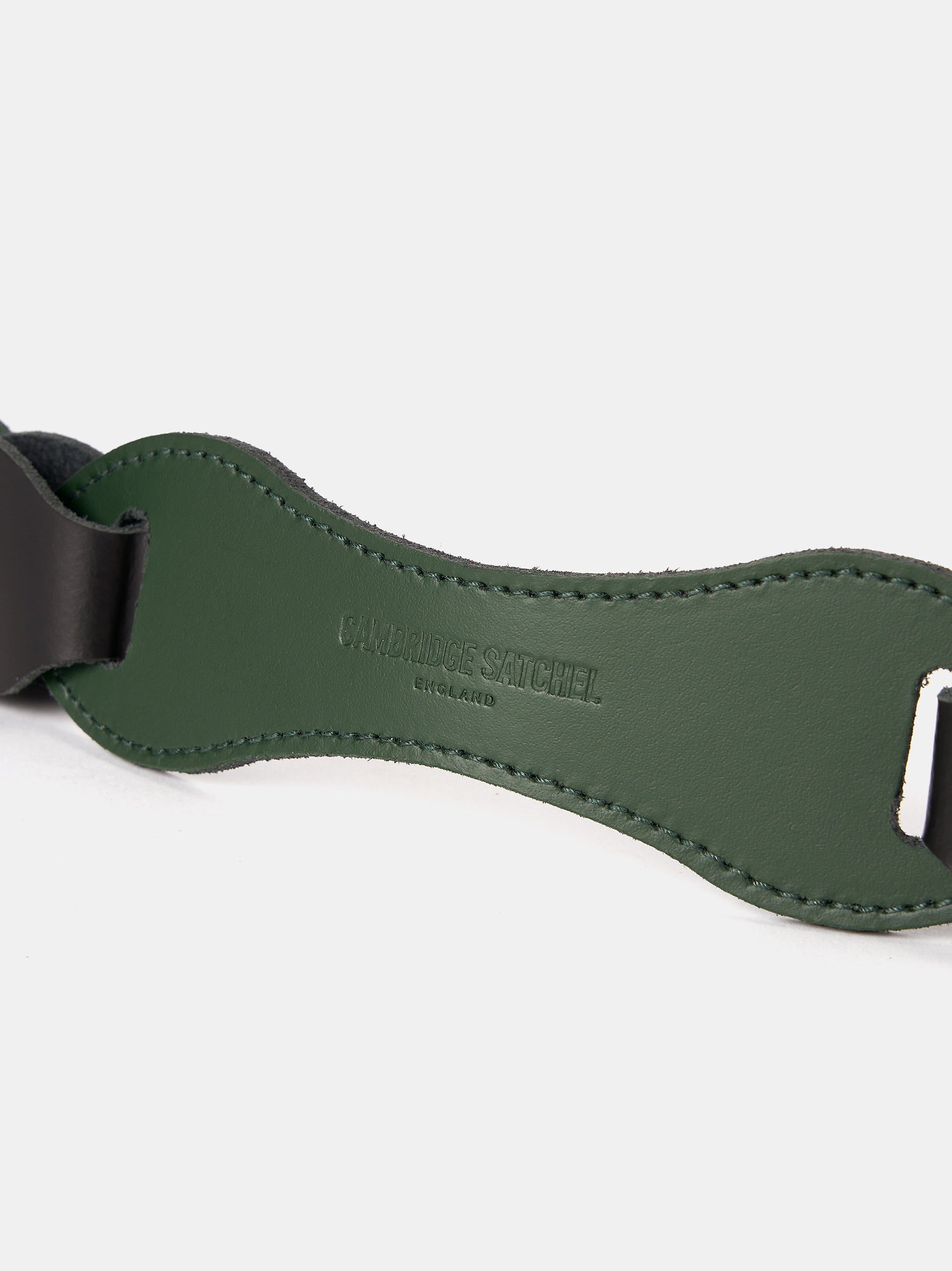 The Link Strap - Racing Green Tri-Colour & Pale Gold Hardware