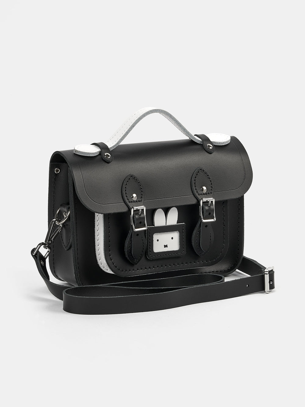 The Peekaboo Miffy Mini Satchel - Black & Brilliant White