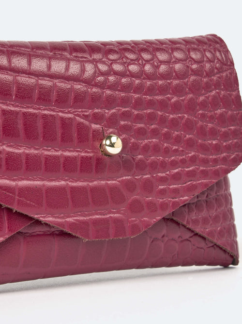 The Mini Purse - Magenta Croc