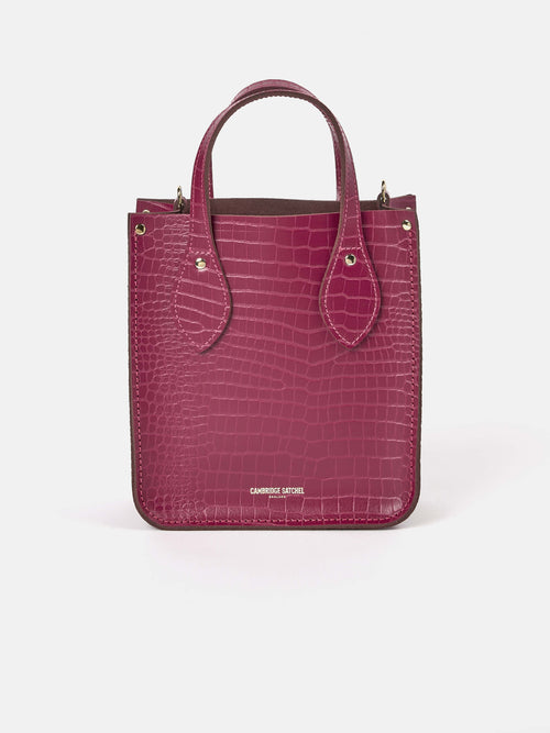 The Mini Tote -  Magenta Croc