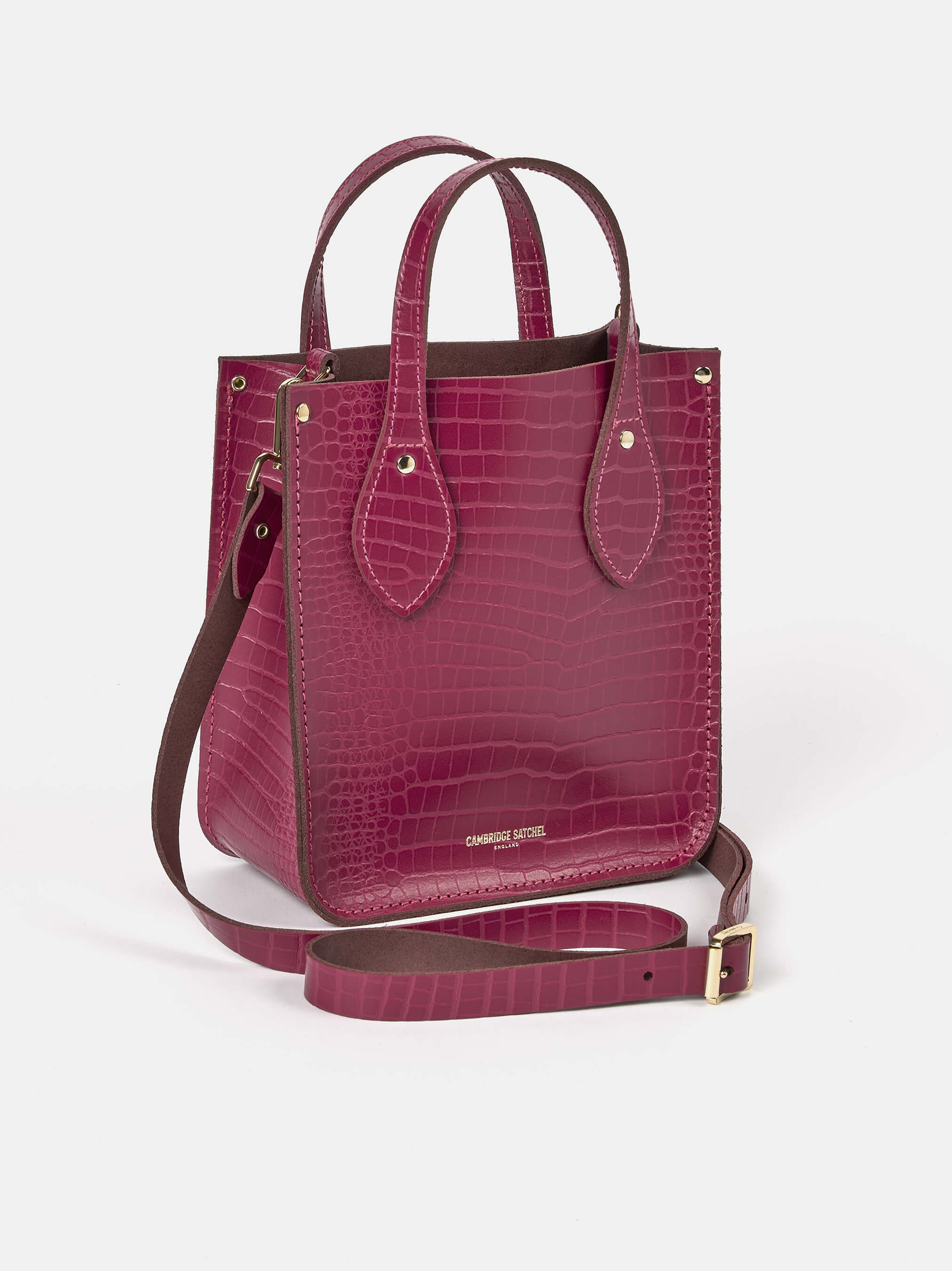 The Mini Tote -  Magenta Croc