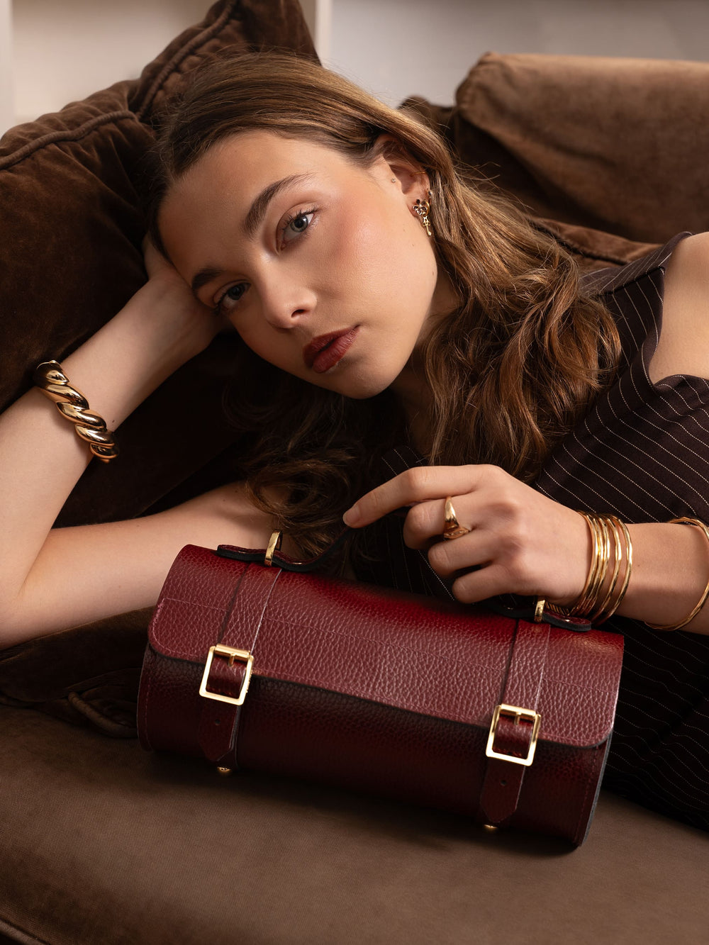 The Bowls Bag - Oxblood Celtic Grain