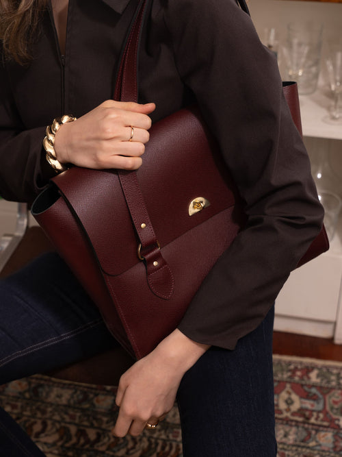 The Emily -  Oxblood Saffiano