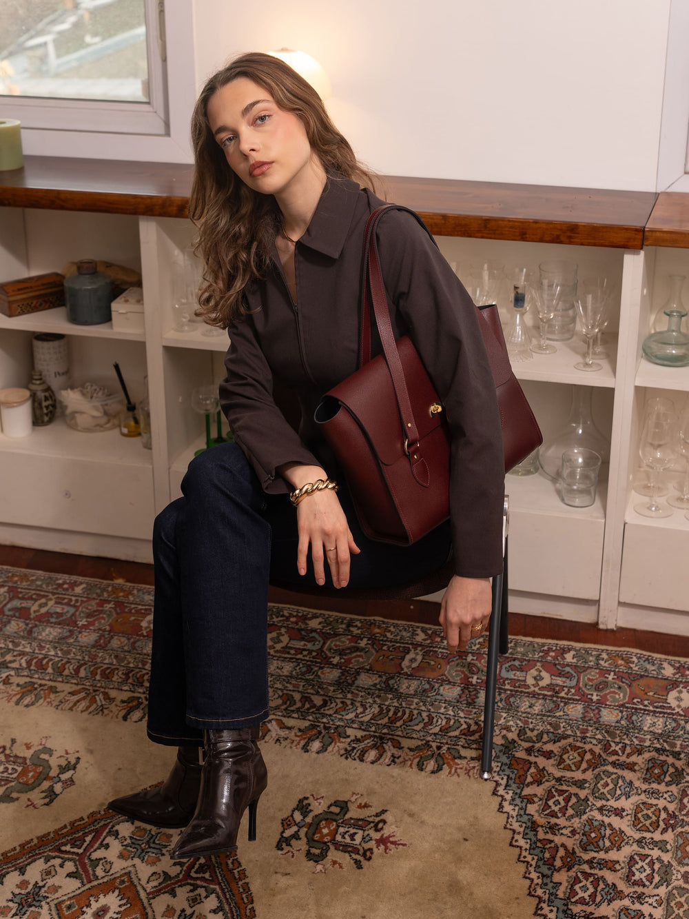 The Emily -  Oxblood Saffiano