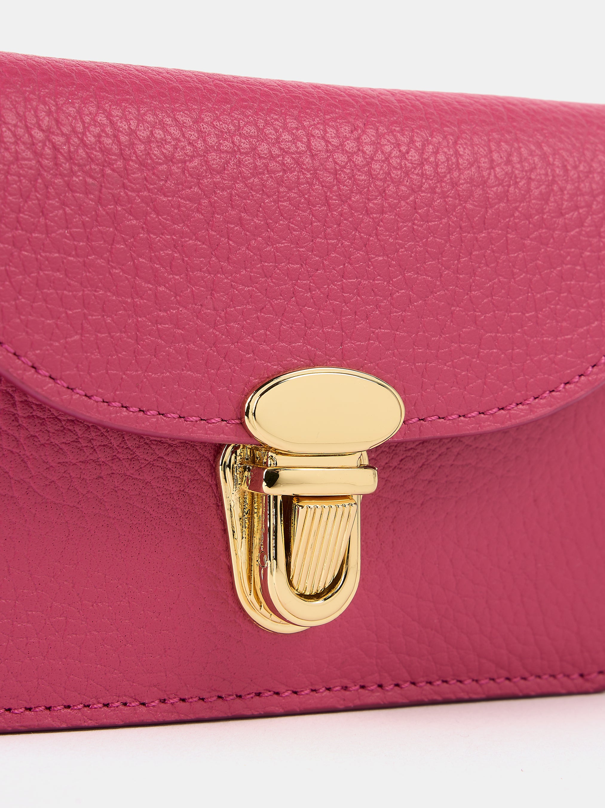 The Small Push Lock Purse - Fuchsia Pink Madras Grain